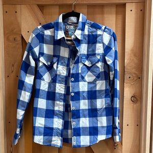 DIXXON Blue and White Plaid Shirt